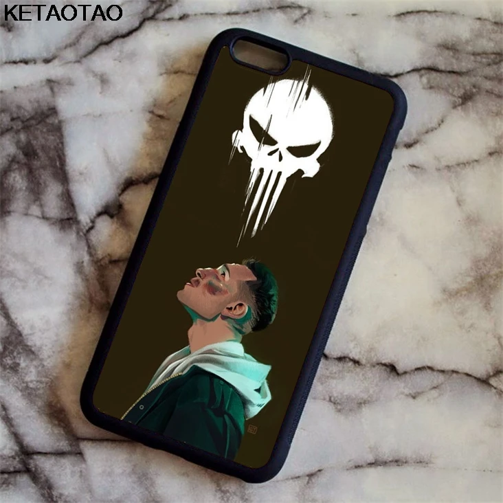 Красный KETAOTAO Каратель Череп Логотип чехол для телефона s для iPhone 4S SE 5 6 5C 5S 6S 7 8 SE X Plus XR XS Max Чехол Мягкий ТПУ резиновый силиконовый - Цвет: Красный