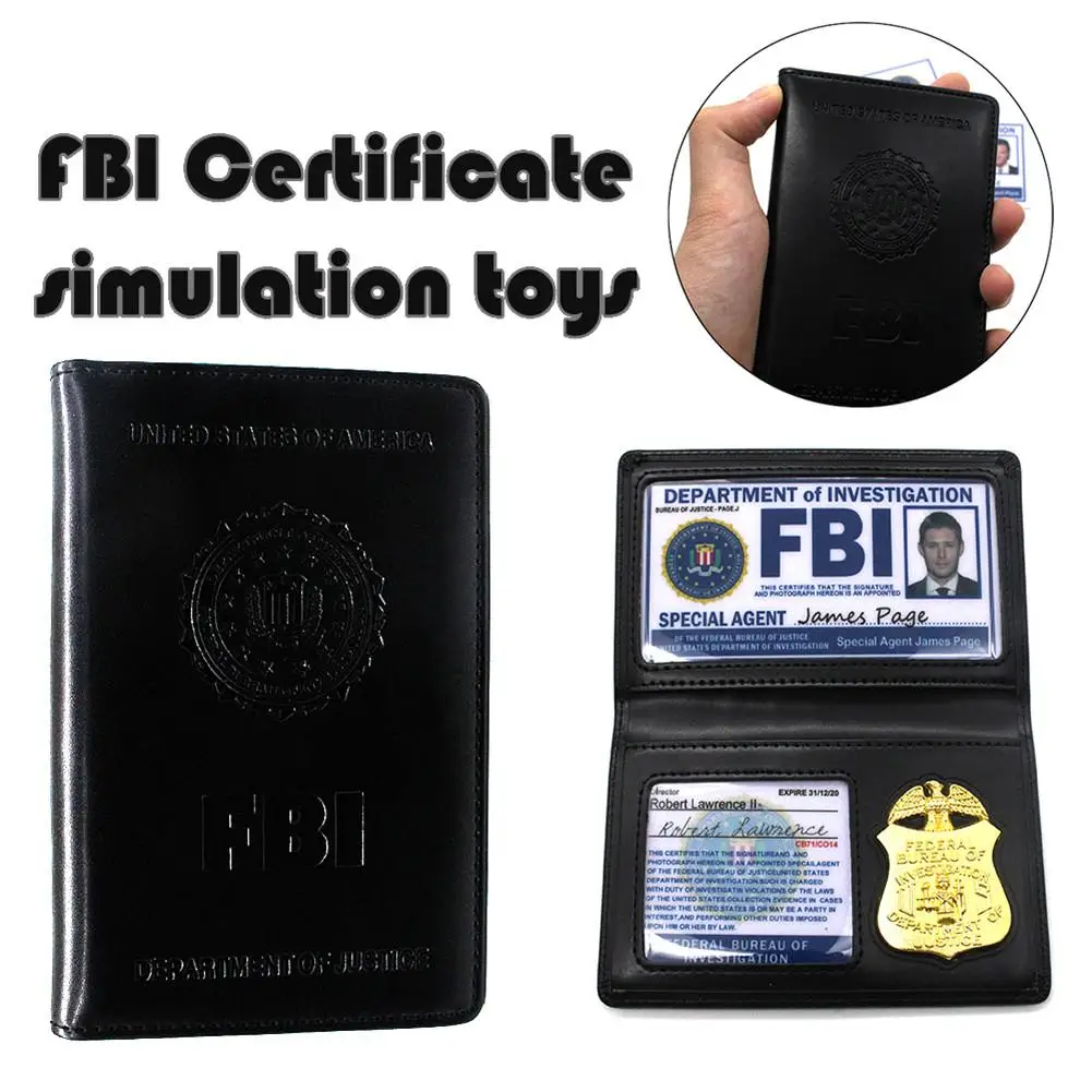 

Kids Role Occupations Playing Toys Supernatural Dean Sam Winchester FBI Badge Card Holder Police ID Cards Wallets Holder