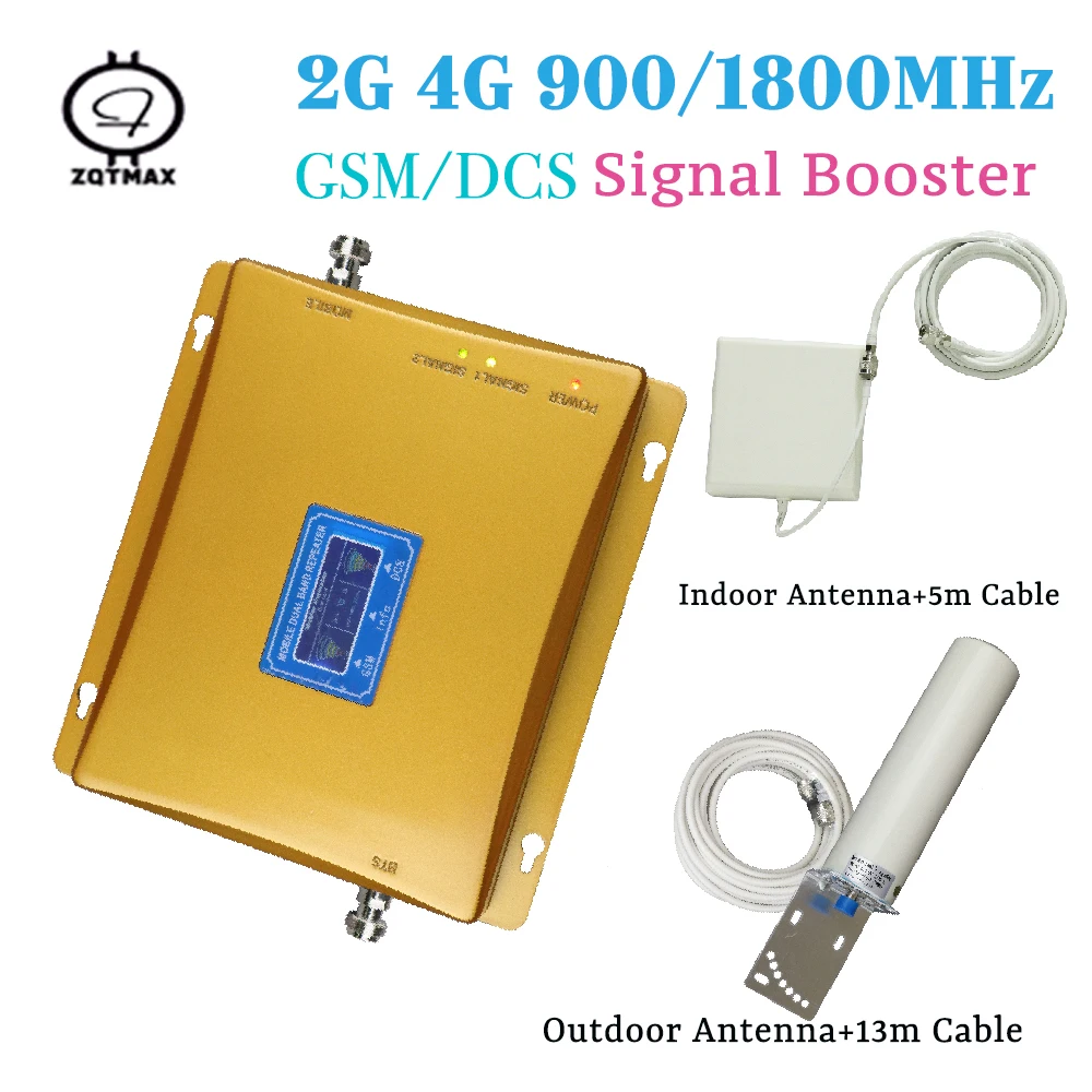 ZQTMAX антенна + GSM DCS Ретранслятор gsm сотовый телефон усилитель сигнала LTE 4g Сотовый