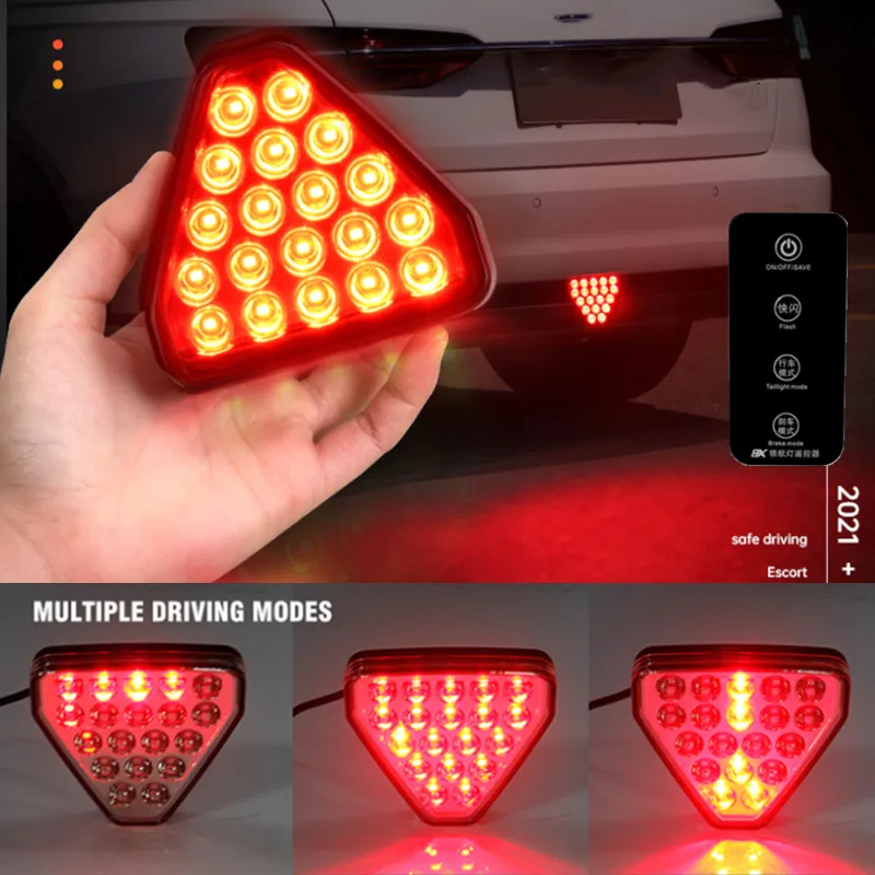 

Универсальная спортивная треугольная Светодиодная лампа F1 для тормозных сигналов, задние противотуманные светильник ры, задний третий стоп-сигнал, ДХО для JDM BBA