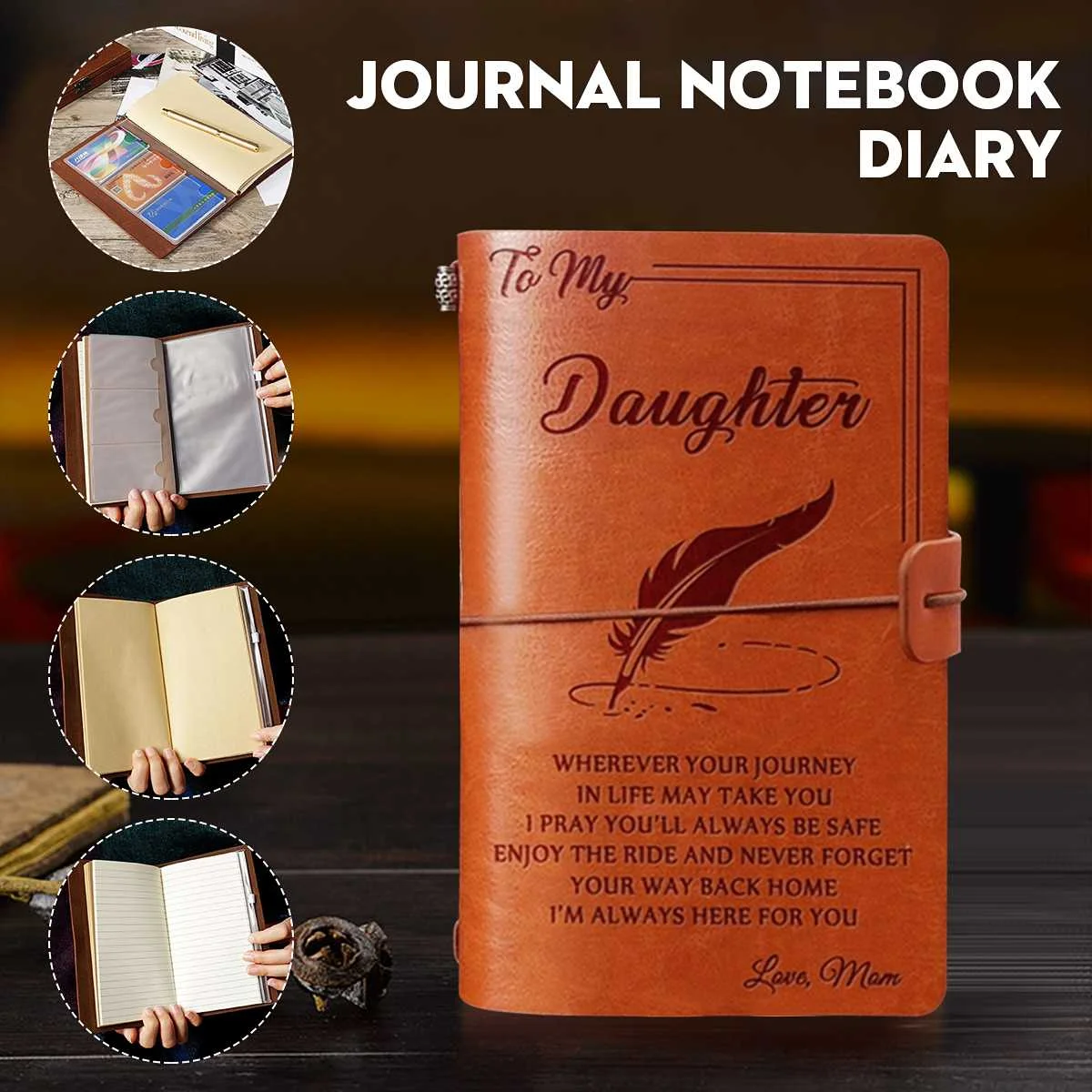 20x12 см с гравировкой кожаный дневник для моей дочери лицо проблемы любовь Мон записная книжка с гравировкой дневник