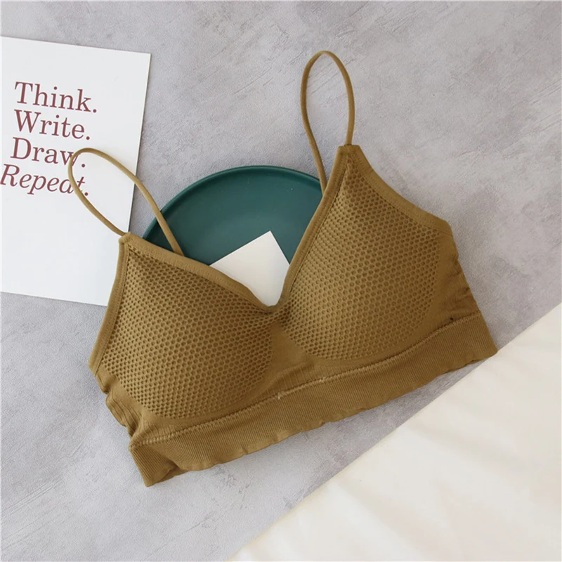 Women's Cotton Underwear Tube Tops Sexy Solid Color Top Fashion Sports Comfort Tank Up Girl Sling Push Up Bra Female Lingerie