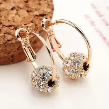  Korean Earrings Fashion Jewelry Crystal Ball Earrings For Women Party Wedding Jewelry Stud Earrings Oorbellen Wholesale 