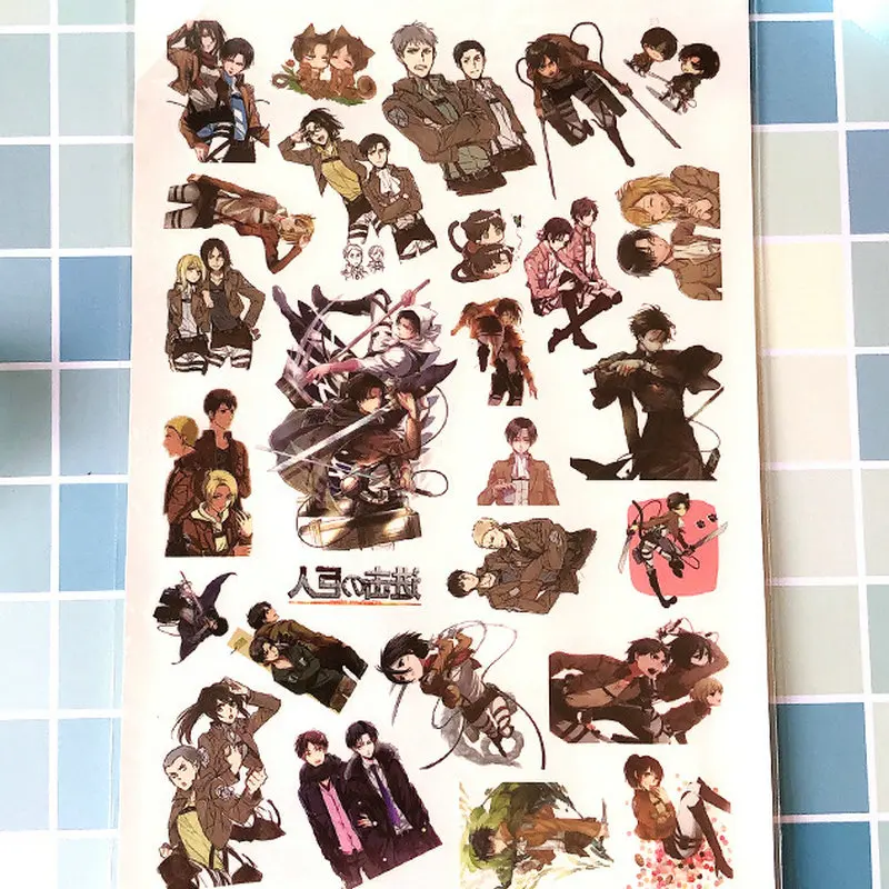 1 комплект Shingeki no Kyojin тату стикер аниме наклейка s детская Татуировка игрушки