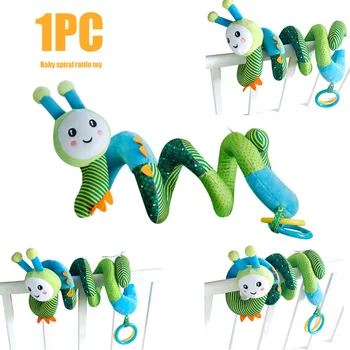 

Cute Bee Soft Plush Baby Bedroom Crib Hanging Toys Baby Spiral Rattle Toy Bed Bells Clear Sound Music Educational Toys for Baby