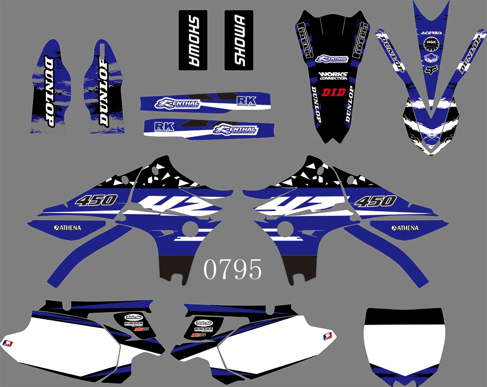 

0795 Motorcycle Team Graphic & Backgrounds Decal Sticker Kits for YAMAHA YZ450F 2010 2011 2012 2013