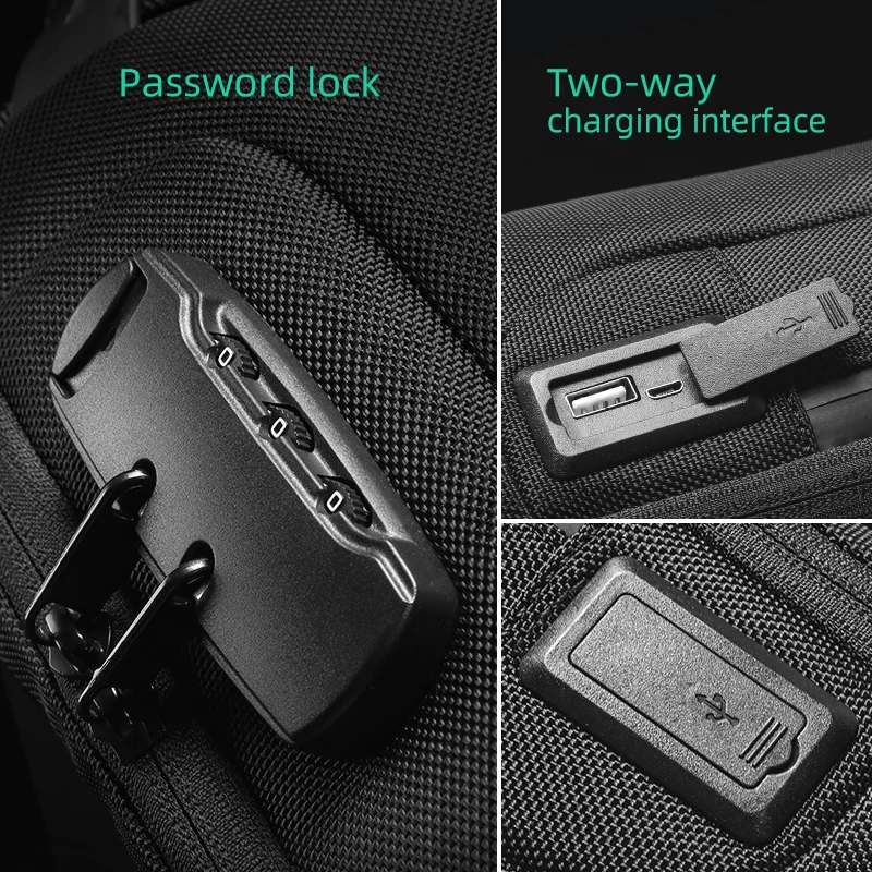 2021 Mark Ryden Men shoulder Bag TSA Anti-theft Lock Men Crossbody Bag Free-Charging Sling bag Men YKK Zipper Men Shoulder Bag