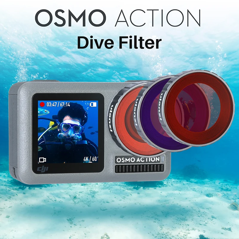 OSMO экшн-фильтр для дайвинга для DJI OSMO экшн-камера аксессуары дополнительные стеклянные комплекты объективов для подводного видео и фотографов