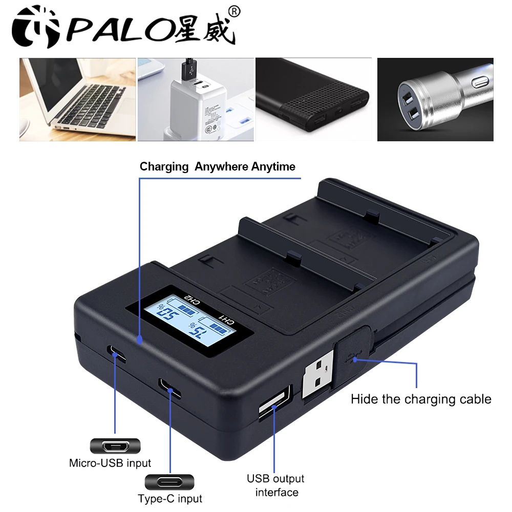 Battery Charger For Canon EOS LP-E6N LPE6 LP-E6 E6N