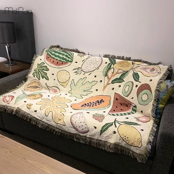 

New Summer Fruits Pattern Throw Blanket for Beds Multifunction Bedspread Beach Towel Fashion Sleeping Blankets Towel Dropship