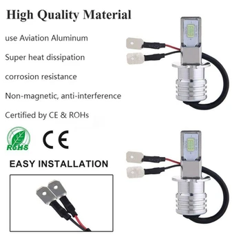 

2pcs H3 LED 3570 Chips 8000K Ice Blue Fog Light DRL Driving Lamp Bulb 12V Aluminum Heat Sink Design
