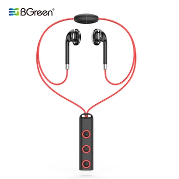 

BGreen Bluetooth Sports Earphone Wireless Stereo Headset With Microphone Magnet Attraction Earphone With Power Level Indicator