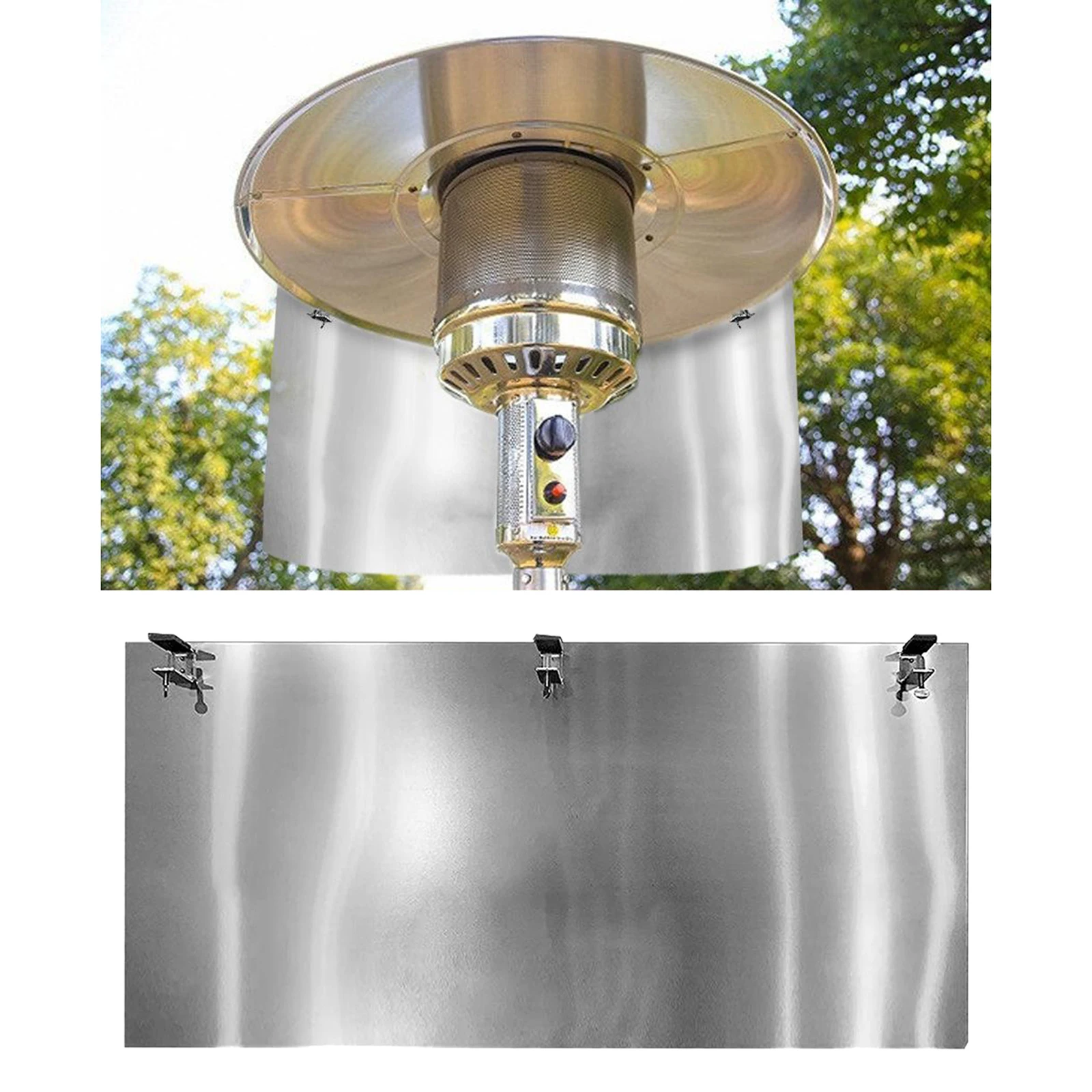 Patio Heater Courtyard Reflector Shield Aluminum Outdoor Heaters For Patio Propane and Natural Gas Durable Practical