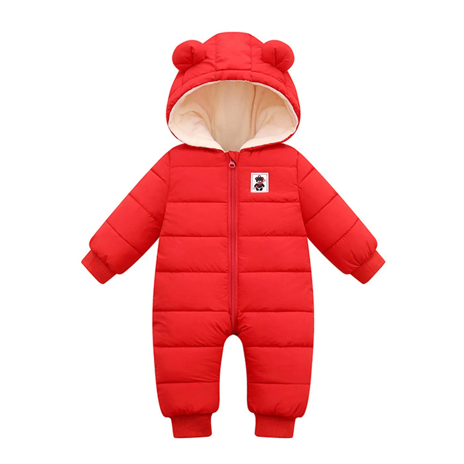 Baby Romper Children's Winter Overall Hooded Snowsuit Windproof Jumpsuit 0-18M