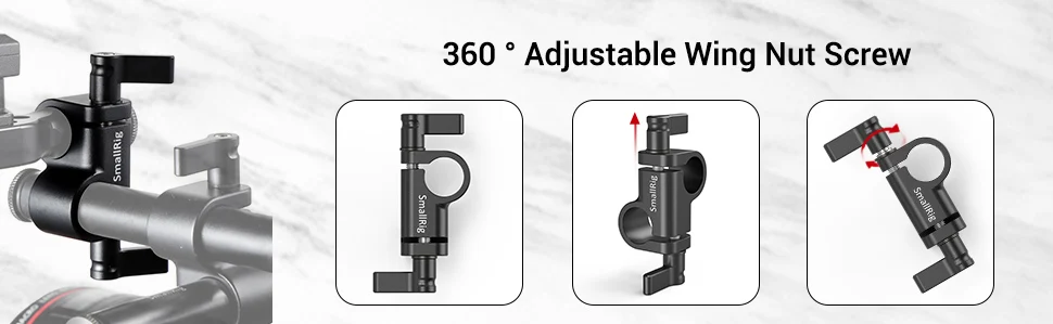 SmallRig 90-Degree 15mm Rod Clamp for Camcorder Video DIY Camera 15mm Rail Clamp Shoulder Support Mounting Accessories - 2069