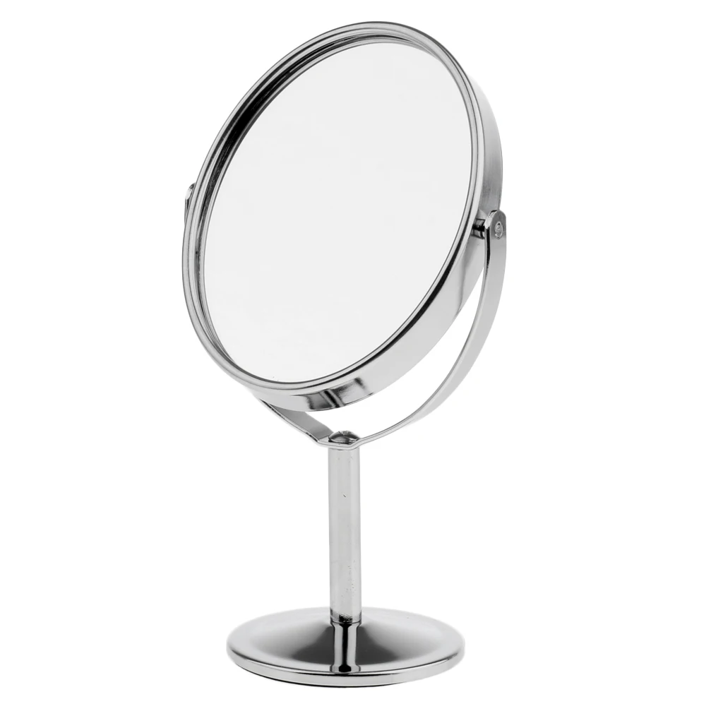 Mini Lady Girl Beauty Make Up Tabletop Mirror Cosmetic Dual Side Normal+Magnifying Stand Mirror 6inch Height