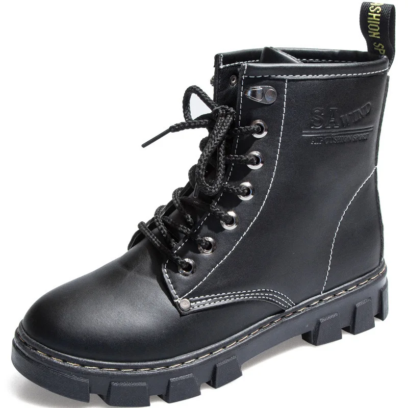 

Martin Boots Woman 2019 England Wind Boots Street Time Casual Shoes High Help Woman Short Beginner Rubber HOT sale free shipping