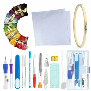 

50-Color Embroidery Pen Punch Needle Set Knitting Sewing Tool DIY Crafts Pull The Needle Up And Move It Ahead To Next Stitch.