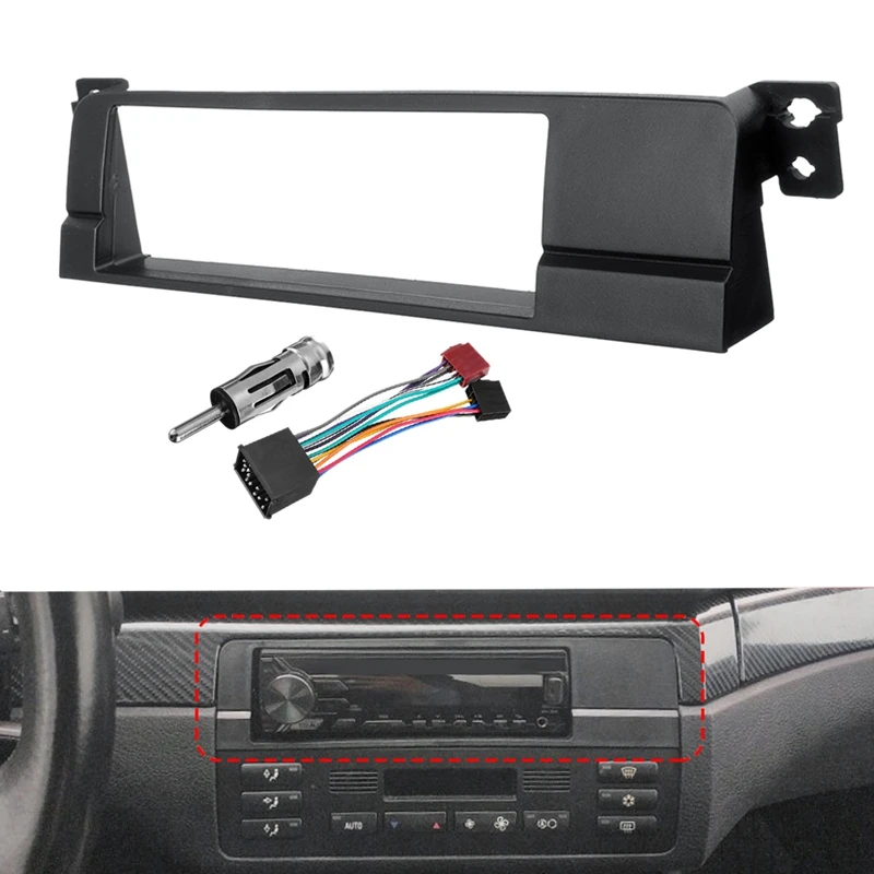 자동차 라디오 스테레오 페이시아 어댑터 DVD 패널 피팅 키트, BMW E46 1999-2006, 1 딘