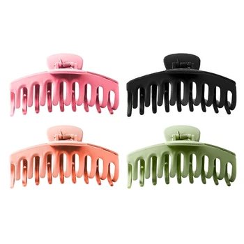 

4pcs/set Korean Style Women Spring Hair Clip Large Updo Hair Claw Fashionable Elegant Ponytail Holder Clamp Barrettes Hair