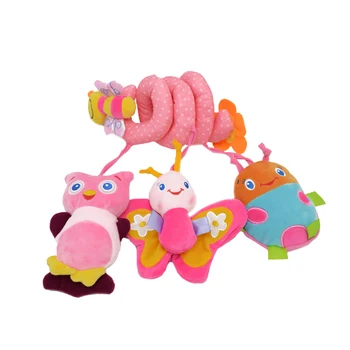

Bed Hanging Toy Cartoon Beetle Musical Bell Plush Animal Doll Spiral Hanging Mobile Crib Stroller for Kids Newborn Baby