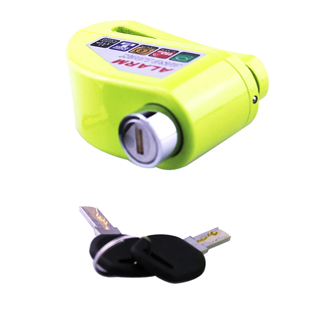 Waterproof Anti Thief Motorcycle Bike Scooter Disc Brake Alarm Lock Green
