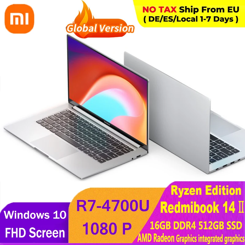 Ноутбук Xiaomi RedmiBook 14 II Ryzen Edition AMD 7 4700U дюймов экран 1920*1080 FHD 16 ГБ DDR4 512 SSD | Компьютеры и