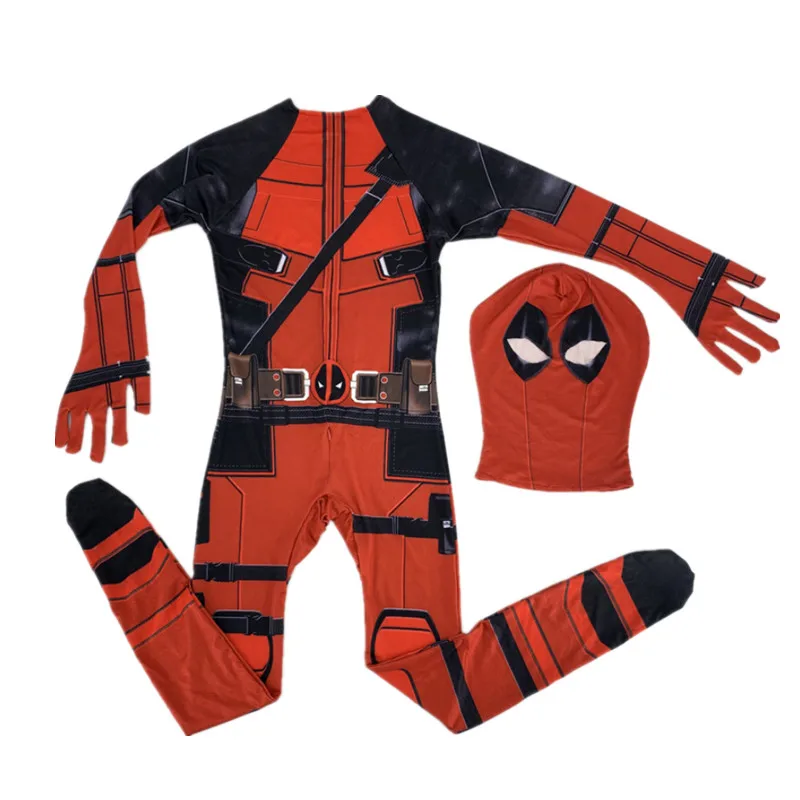 Halloween Costume Deadpool Kids Childrens Skull Print Jumpsuit