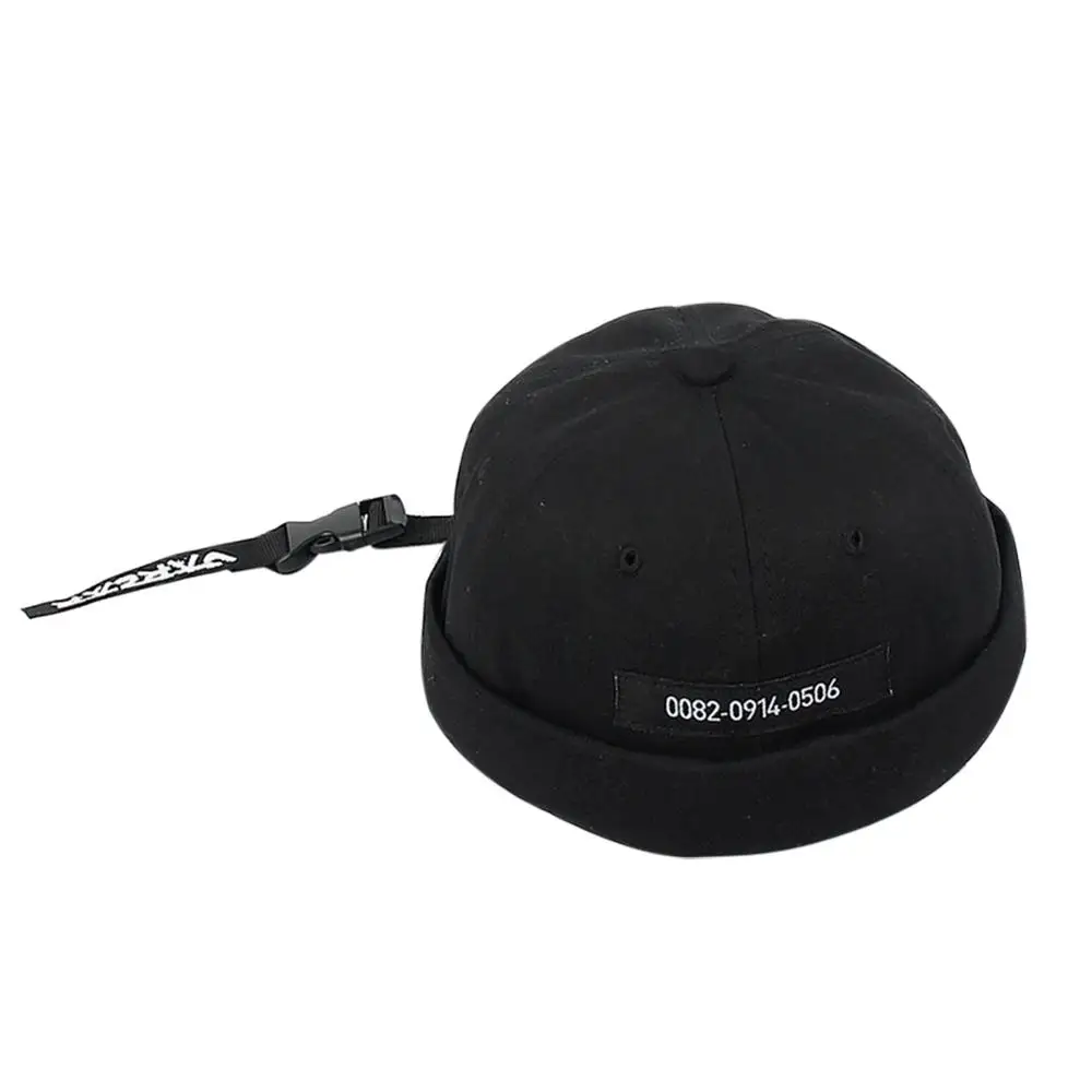 

Unisex Women Men Embroidery Hip Hop Brimless Hat Sailor Cap Rolled Cuff Retro Brimless Beanie Hat