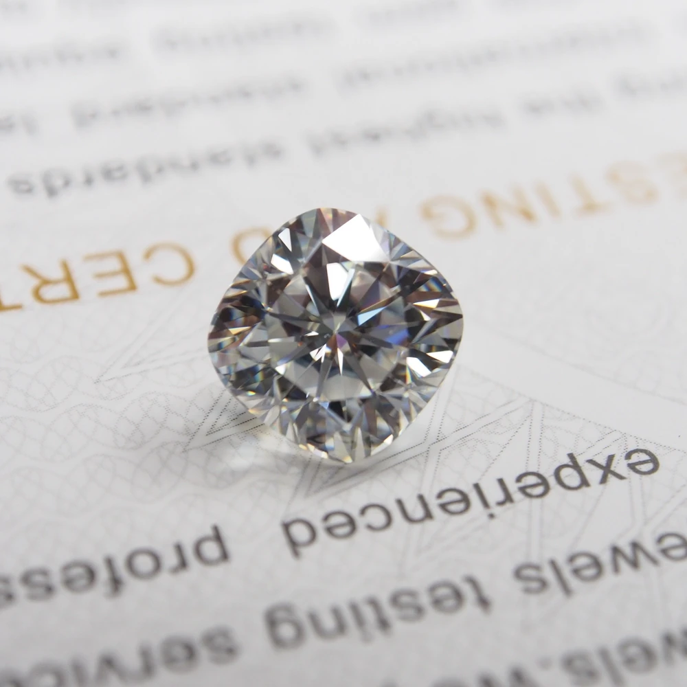 9*9 мм DEF Cushion Cut VVS Moissanite камень муасsanт Diamond 3 0 карат для свадебного кольца|Стразы и