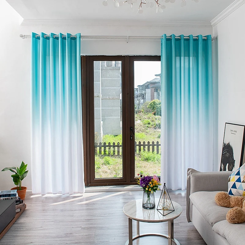 

Living Room Privacy Curtains Simple Decorative Gradient Curtains Half Sun Shade Curtains