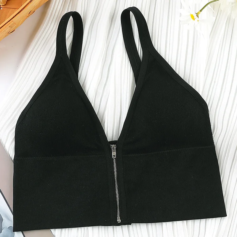 Women Lingerie Bra Women Tank Tops Women Tube Tops Women's Cotton Underwear Tube Top Bra Sexy Solid Color Top Women's Sports Bra Fashion Push Up Lingerie Female V-Neck Tank Up