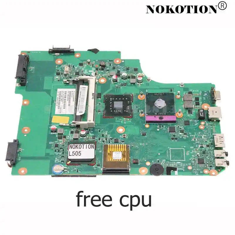 Материнская плата NOKOTION V000185550 6050A2302901 для ноутбука TOSHIBA Satellite L505 L500 GL40 DDR3 бесплатный