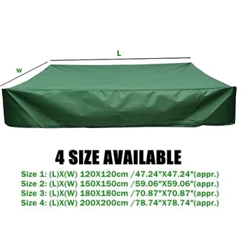 

Square Garden Oxford Sandbox Sandpit Dust Cover Multifunction Dustproof Waterproof Canopy Shelter with Drawstring 4 Sizes Green