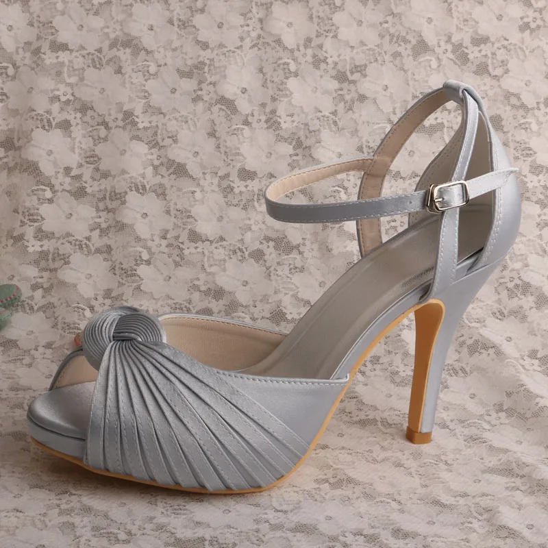21 цвет; открытые свадебные туфли для невесты на платформе; сандалии для подружки невесты на высоком каблуке - Цвет: Серебристый