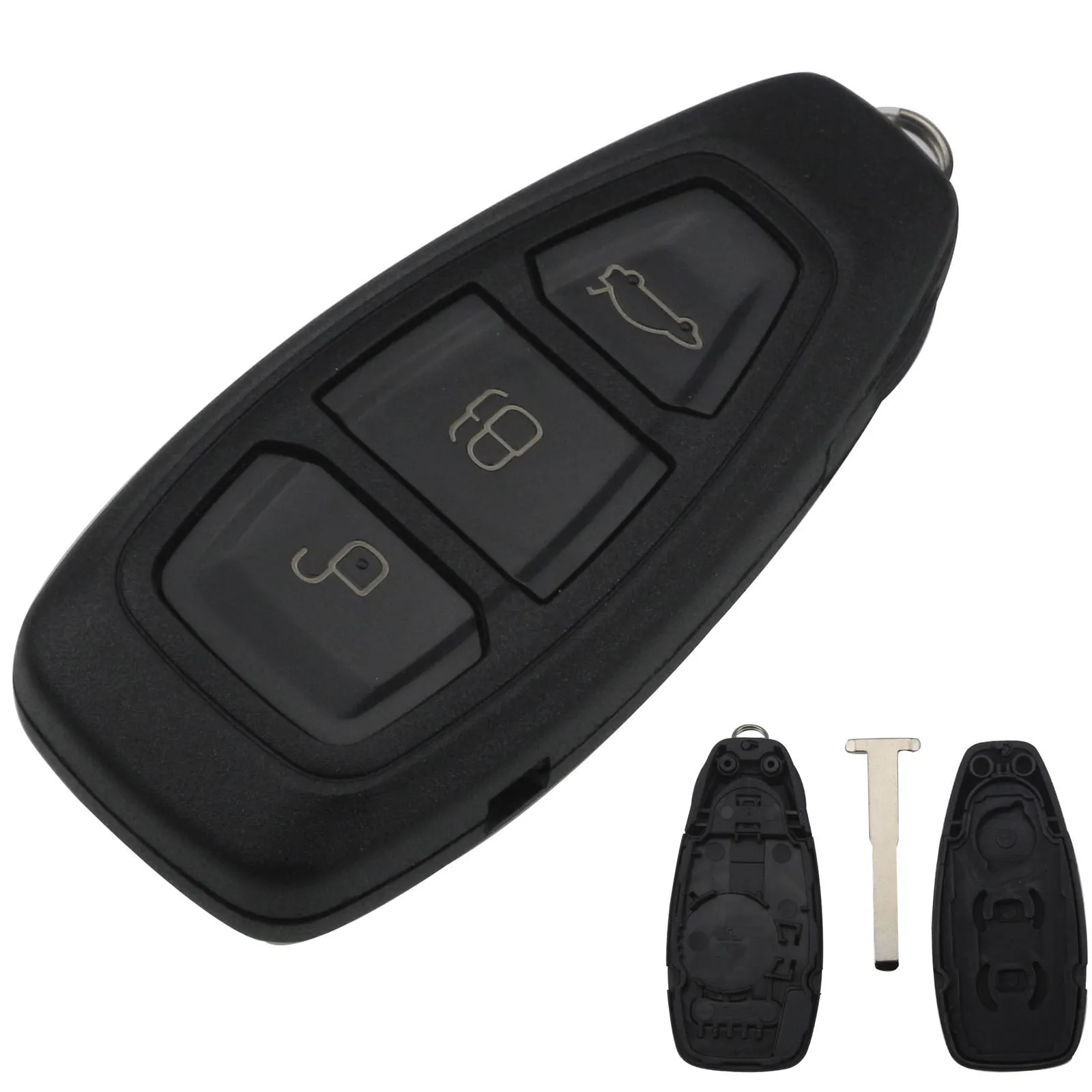 

jingyuqin Remote 3 Buttons Car Key Shell Remote Fob For Ford/Mondeo/Fiesta/Focus/Titanium Smart Key