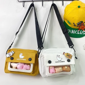 

2020 New Cute Small Bag Female Japanese Printed Canvas Bag Student Korean Version Wild Ins Crossbody Bag
