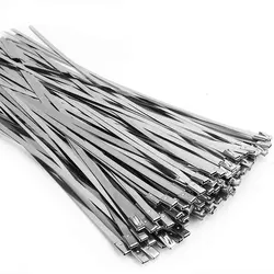10pcs Stainless Steel Cable Ties 4.6mm 7.9mm Heavy Duty Self-Locking Cable Zip Tie Multi-Purpose Metal Exhaust Wrap Locking Ties