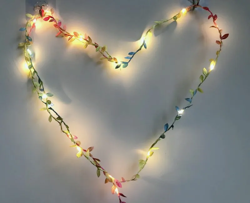Decoração da Parede Luz de Fadas Deixa Branco Quente Luzes String Guirlanda Casamento Casa Mini Cobre 20 Pçs Led 3 branco quente luzes led string luzes guirlanda