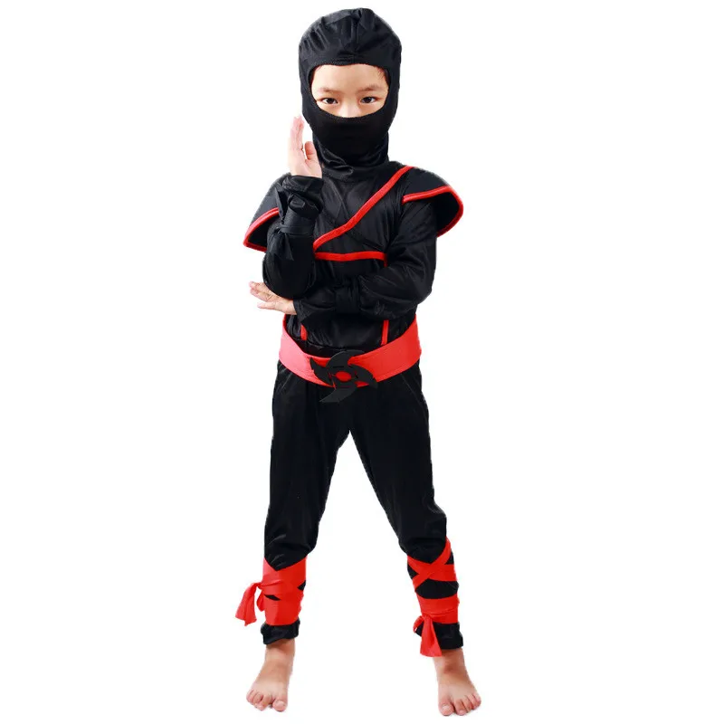Хэллоуин косплей костюм мужской ребенок мальчик костюм ниндзя Танцевальная вечеринка игровой костюм парк развлечений шляпа комбинезоны