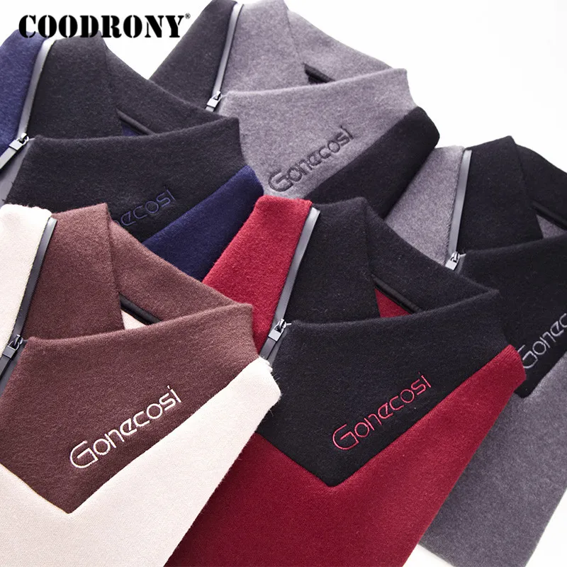 70% OFF COODRONY Brand Turtleneck Men Fashion Casual Pull Homme Autumn Winter Thick Warm Sweater Men Zipper Knitwear Jersey Hombre C1025