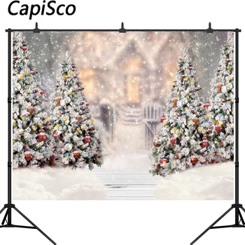 

Capisco Christmas winter tree glitter Backdrop Xmas snow happy new year Photo Background for Kids Portrait Photo Studio Prop