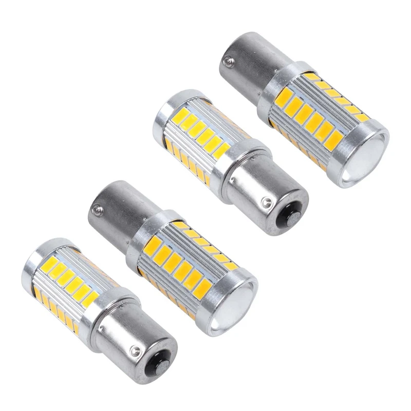 4 шт. Автомобильные светодиодные лампы 1156PY BAU15S PY21W 33SMD | Автомобили и мотоциклы