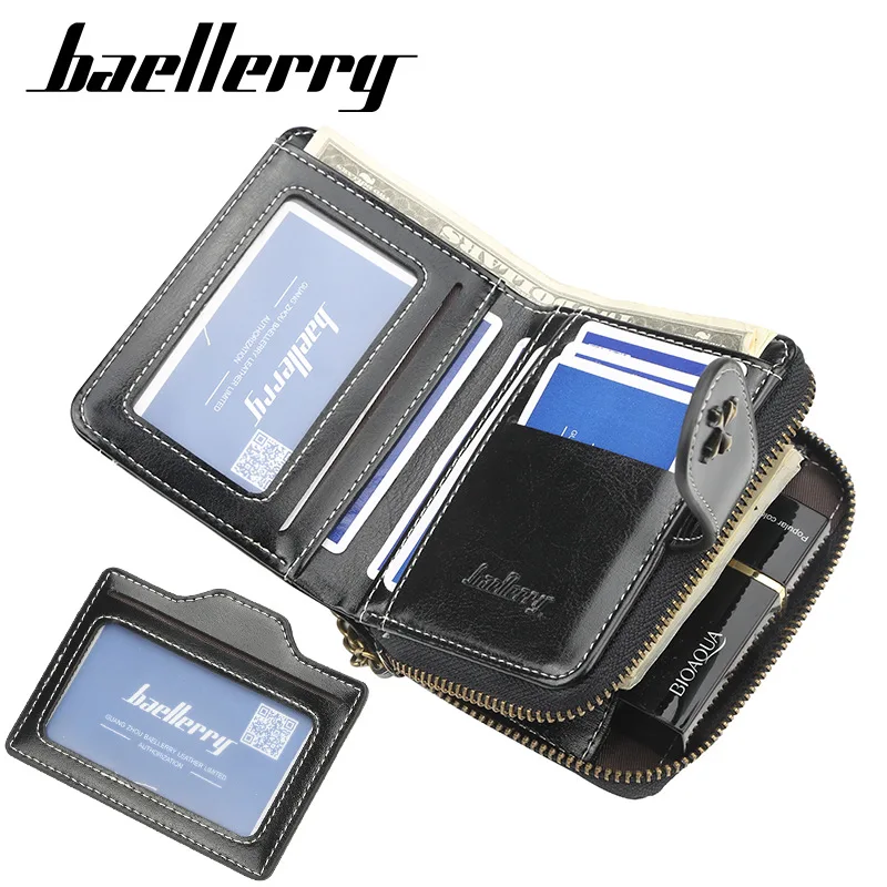 Женский короткий кошелек Baellerry из искусственной кожи бумажник с застежкой и