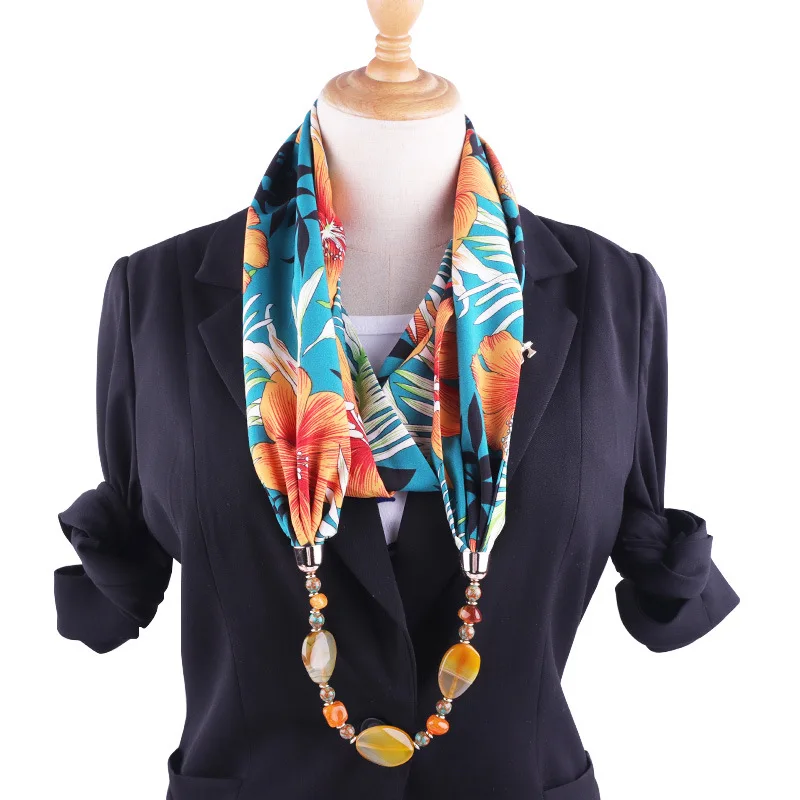 RUNMEIFA Роскошные брендовые ювелирные изделия кулон, ожерелье, шарф для женщин в виде ракушки стиль Пуля сплав хиджаб женские аксессуары - Окраска металла: 13