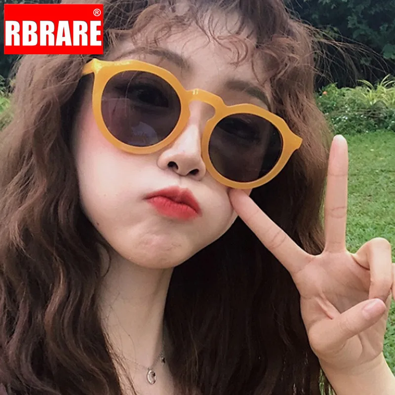 

RBRARE 2019 Round Jelly Color Sunglasses Ladies Trend Sun Glasses Classic Retro Ocean Gradient UV400 Oculos De Sol Feminino