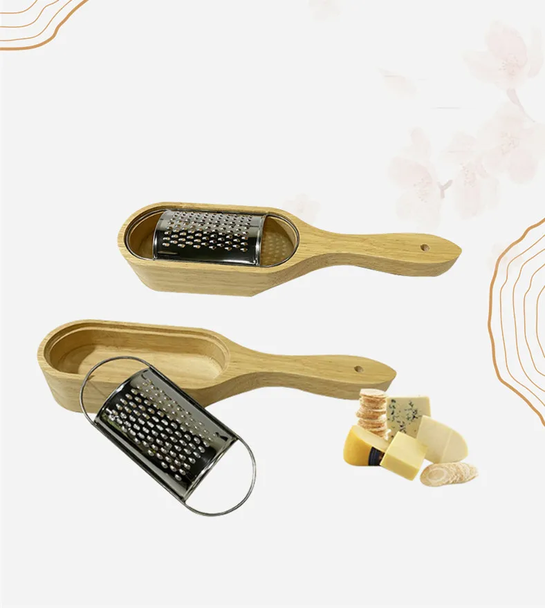Description Picture 2 of itemMulti Functional Rubber Wood Cheese Grating Cheese Grater Western Chef Kitchen Tools