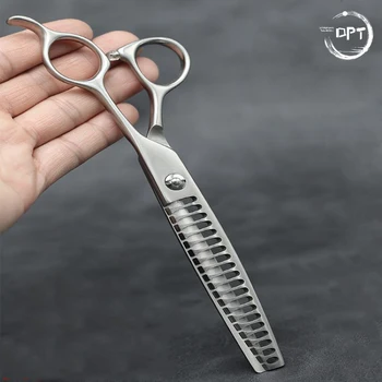 

DPT High-Quality Pet Hairdressing Scissors 7 Inch Silver Professional Fish Bone Scissors for Pet Dog Grooming Thinning Rate 65%
