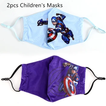 

2pcs Captain America Children Mouth Mask Superhero kid face Mask Washable reuse Dust-proof Cover PM2.5 Filter hero face Mouth
