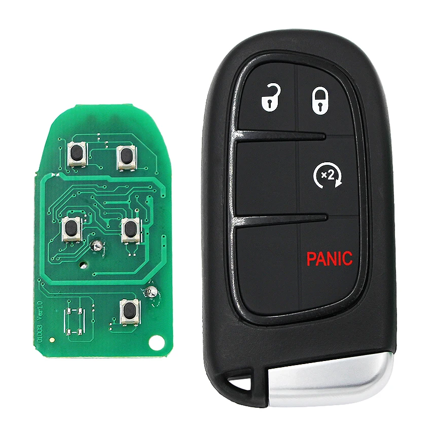 4/3+1 Button Smart Remote Key Fob for Jeep Cherokee RAM 433MHz 7953M 4A Chip FCC: GQ4-54T